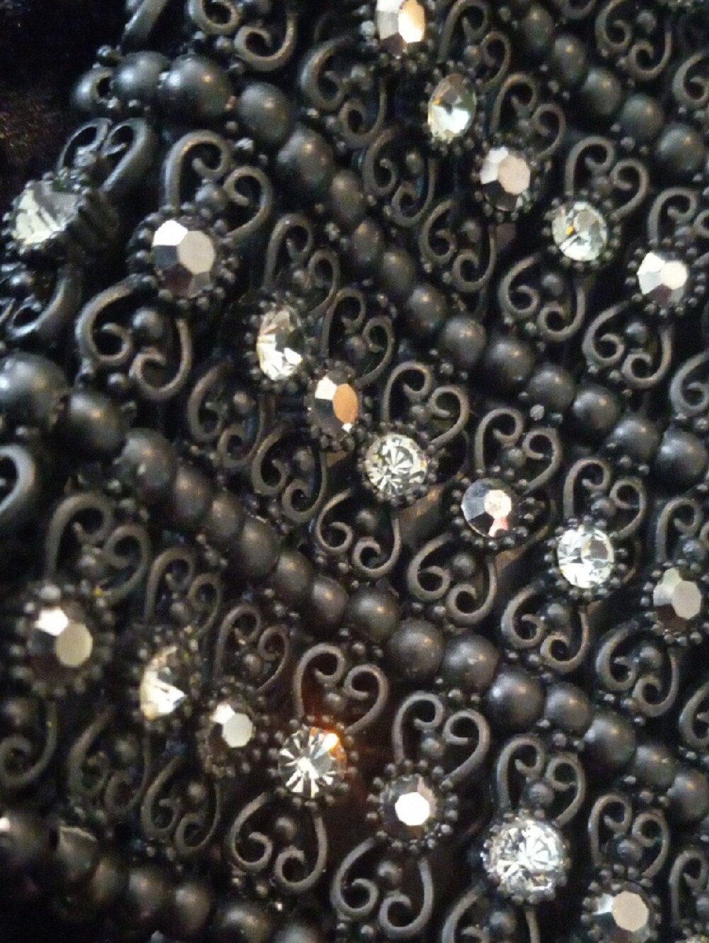 Brighton Black Filigree Multi-Row Bracelet with Clear Stones - Picture 3 of 8
